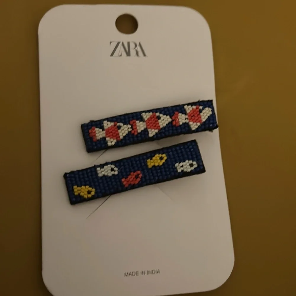 ZARA hair accessories beaded barrettes fish NWT 2pcs 🐠🐠